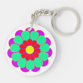 Funny Flower Power Bloom I Sleutelhanger (Achterkant)