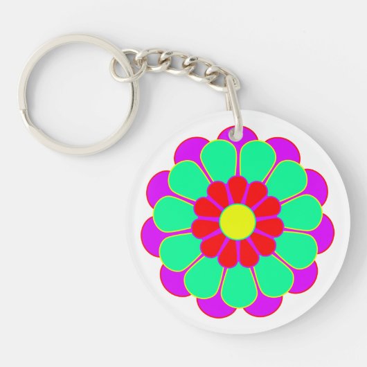 Funny Flower Power Bloom I Sleutelhanger (Voorkant)