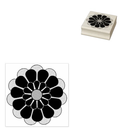 Funny Flower Power Bloom II en je backgr. en idee Rubberstempel (Gestempeld)
