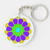 Funny Flower Power Bloom II Sleutelhanger (Achterkant)