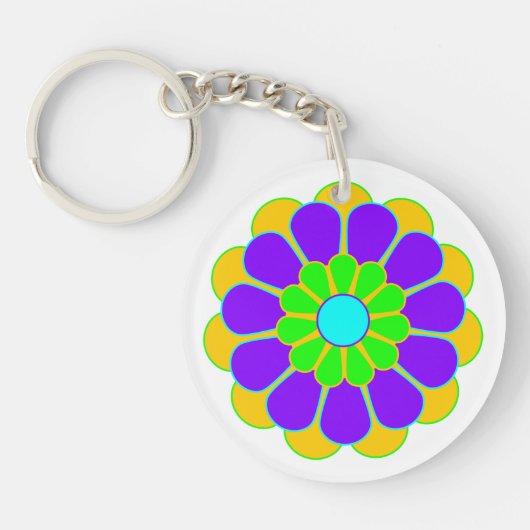 Funny Flower Power Bloom II Sleutelhanger (Voorkant)