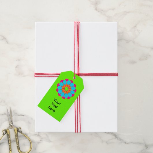 Funny Flower Power Bloom III + jouw tekst Cadeaulabel (Met Touw)