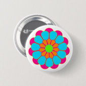 Funny Flower Power Bloom III Ronde Button 5,7 Cm (Voorkant /achterkant)