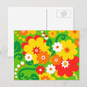 Funny Flower Power Wallpaper Briefkaart (Voorkant / Achterkant)