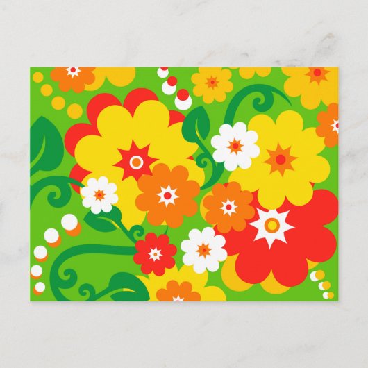 Funny Flower Power Wallpaper Briefkaart (Voorkant)