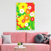 Funny Flower Power Wallpaper Canvas Afdruk (Insitu (Woonkamer))