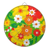 Funny Flower Power Wallpaper Dartbord (Voorkant)
