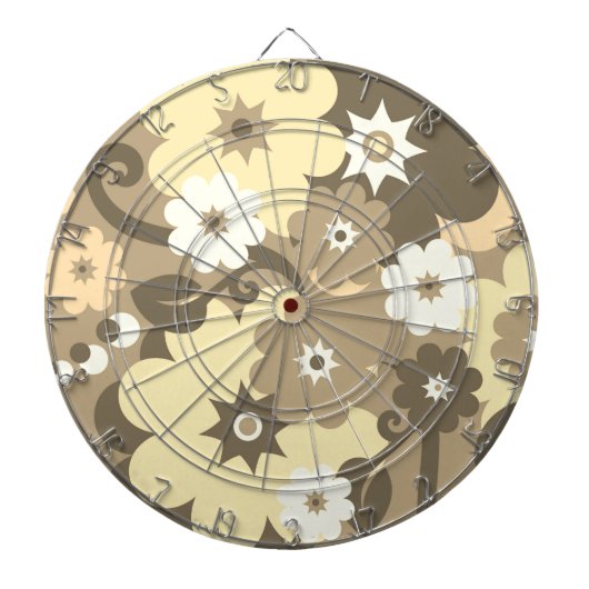 Funny Flower Power Wallpaper Dartbord (Voorkant)