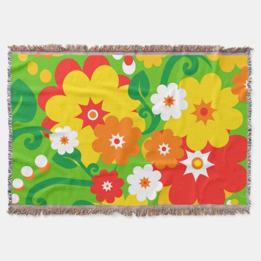 Funny Flower Power Wallpaper Deken (Voorkant)