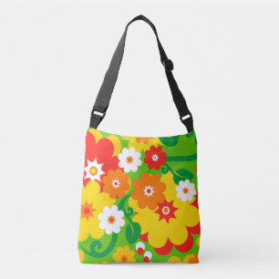 Funny Flower Power Wallpaper en jouw ideeën Crossbody Tas