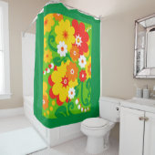 Funny Flower Power Wallpaper en jouw ideeën Douchegordijn (In situ)