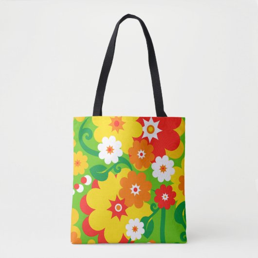 Funny Flower Power Wallpaper en jouw ideeën Tote Bag (Voorkant)