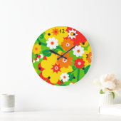 Funny Flower Power Wallpaper Grote Klok (Huis)