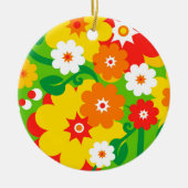 Funny Flower Power Wallpaper Keramisch Ornament (Voorkant)