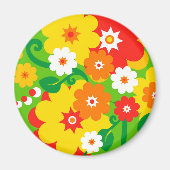 Funny Flower Power Wallpaper Magneet (Voorkant)