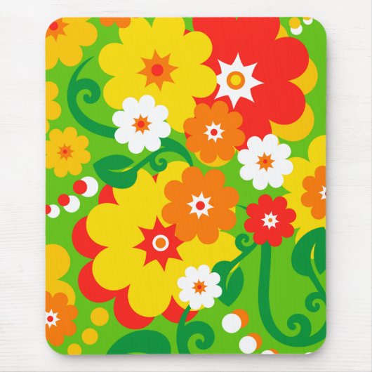 Funny Flower Power Wallpaper Muismat (Voorkant)