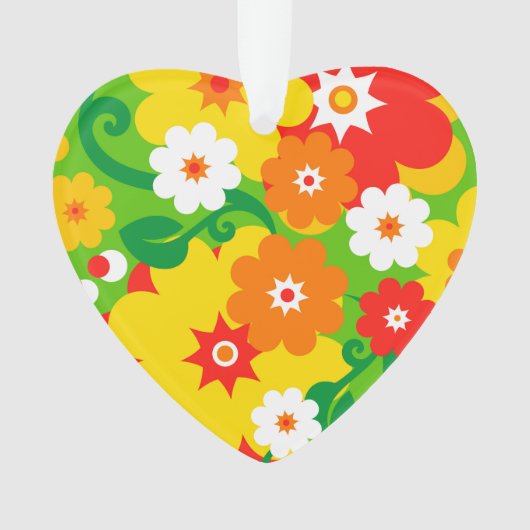 Funny Flower Power Wallpaper Ornament (voorkant)