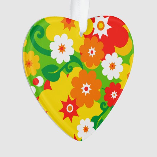 Funny Flower Power Wallpaper Ornament (voorkant)