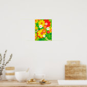 Funny Flower Power Wallpaper Poster (Keuken)