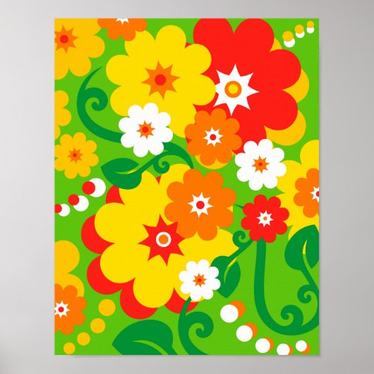 Funny Flower Power Wallpaper Poster (Voorkant)