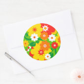 Funny Flower Power Wallpaper Ronde Sticker (Envelop)