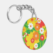 Funny Flower Power Wallpaper Sleutelhanger (Voorkant Links)