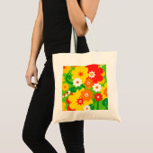 Funny Flower Power Wallpaper Tote Bag (Voorkant (product))