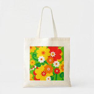 Funny Flower Power Wallpaper Tote Bag