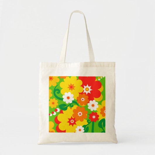 Funny Flower Power Wallpaper Tote Bag (Voorkant)