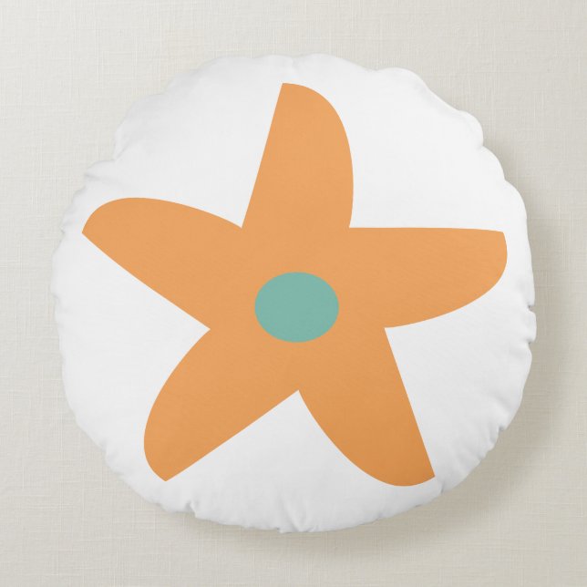 Funny Flower Sierkussen Rond Kussen (Voorkant)