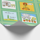 Funny Flowers Cartoons voor Flower Gardeners Cadeaupapier (Hoek)