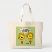 Funny Flowers en Caterstyle Mustache Cartoon Art Grote Tote Bag (Voorkant)