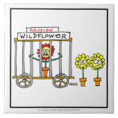 Funny Flowers Wildflower Cartoon Keuken Tegel Tegeltje (Voorkant)
