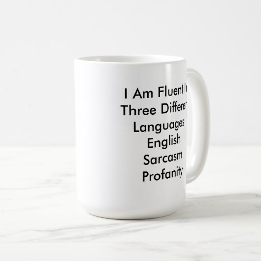 Funny Fluent English Profanity Sarcasm Mok (Voorkant rechts)