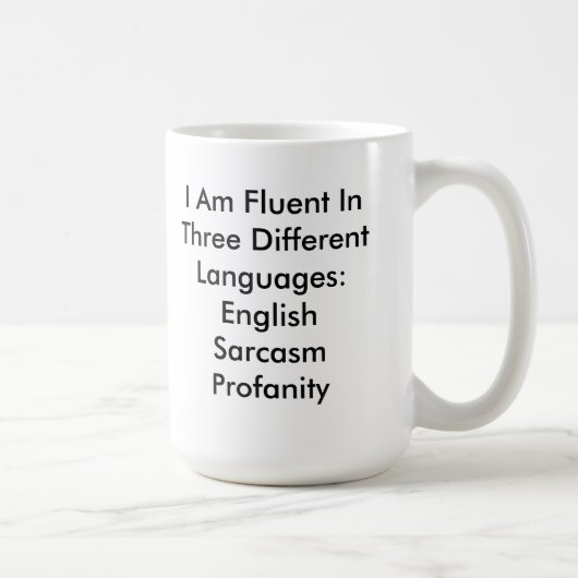 Funny Fluent English Profanity Sarcasm Mok (Rechts)