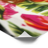 Funny Fluffy Dog with Hat, Glasses & Hawaiian Shir Perfect Poster (Hoek)