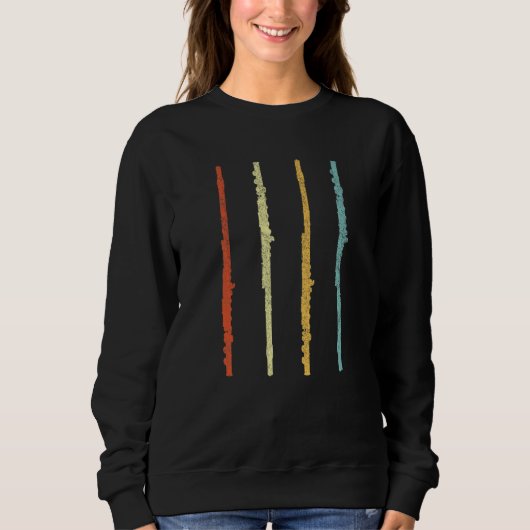 Funny Flute Player Flutist Retro Trui (Voorkant)