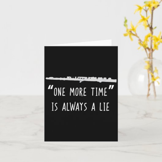 Funny Flute Shirt, One More Time Band Player Gift Kaart (Gele Bloem)