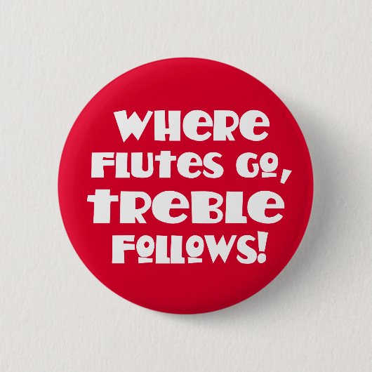 Funny Flute Treble Music Button (Voorkant)
