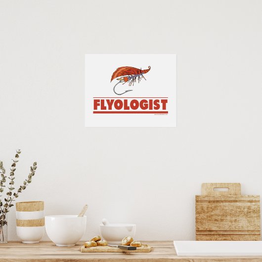 Funny Fly Fishing Poster (Keuken)