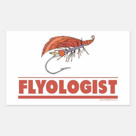 Funny Fly Fishing Rechthoekige Sticker (Voorkant)