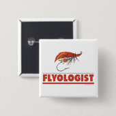 Funny Fly Fishing Vierkante Button 5,1 Cm (Voorkant /achterkant)