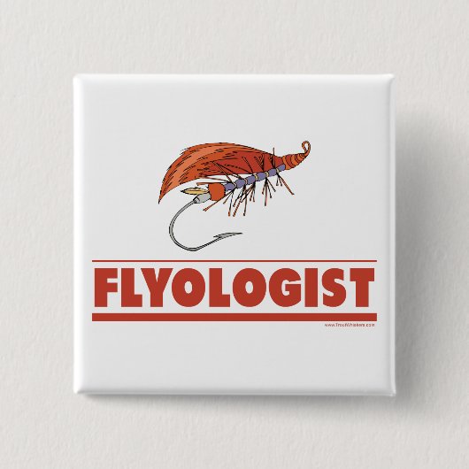 Funny Fly Fishing Vierkante Button 5,1 Cm (Voorkant)