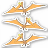 Funny fly oranje pterodactylcartoon sticker (Voorkant)