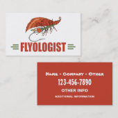 Funny Fly Tying Fly Fishing Fisherman FLYOLOGIST Visitekaartje (Voorkant / Achterkant)