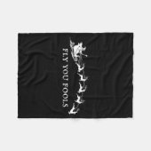Funny Fly You Fools Santa Sleigh Reindeer Christma Fleece Deken (Voorkant (Horizontaal))