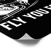 Funny Fly You Fools Santa Sleigh Reindeer Christma Poster (Hoek)