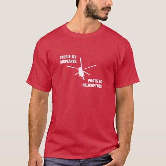 Funny Flying Airplane Helikopter Pilot Gift T-shirt (Voorkant)