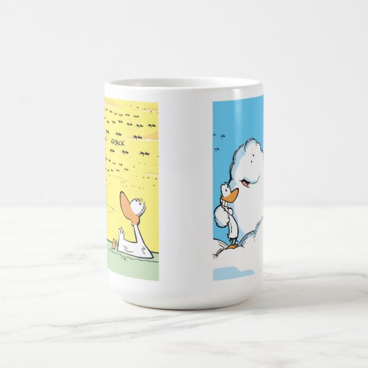 Funny Flying Ducks Cartoon Coffee Mok (Center)