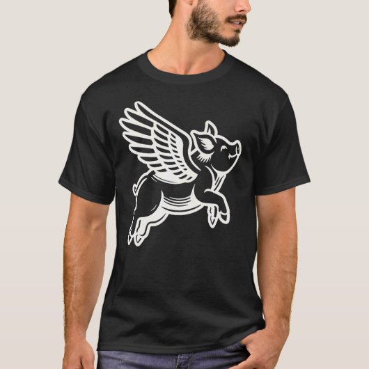Funny Flying Pig Oink Aviator T-shirt (Voorkant)
